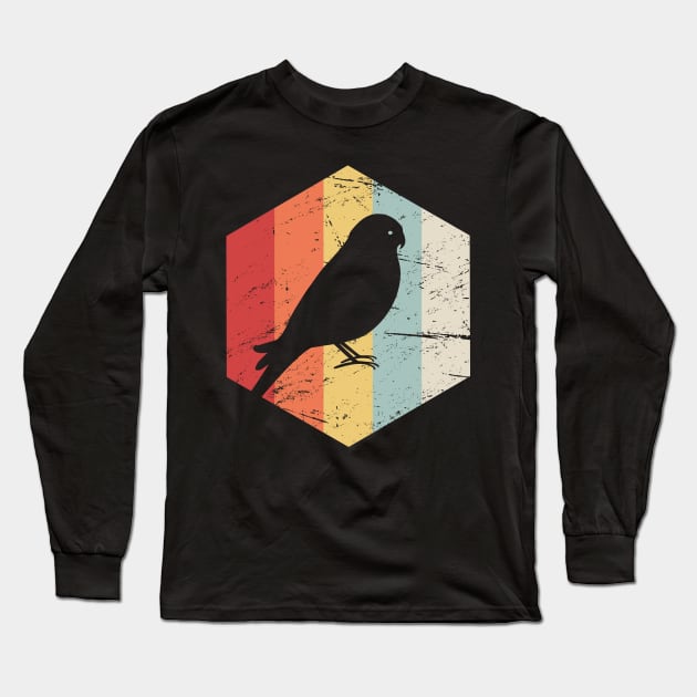 Retro Vintage Parakeet Budgie Bird Icon Long Sleeve T-Shirt by MeatMan